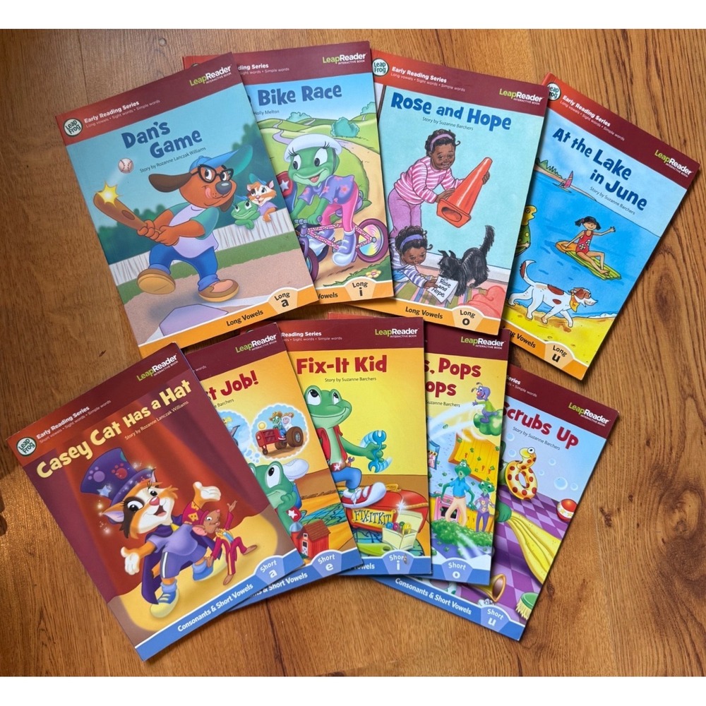 LeapFrog LeapReader Early Reading Series Phonics Book Lot of 9 Short Long Vowels